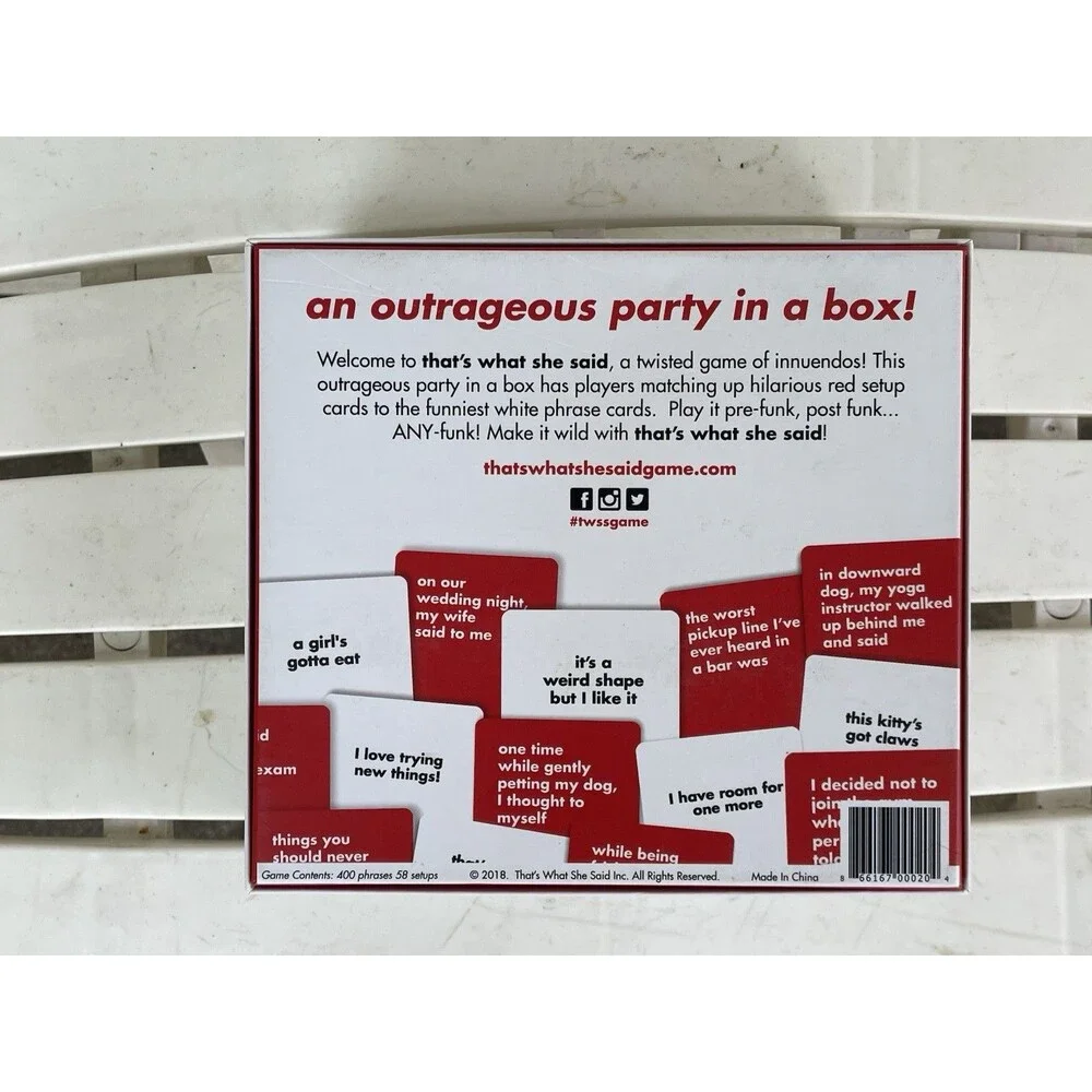 That's What She Said A Twisted Game Of Innuendos Hilarious Adult Party Game!